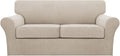 Turquoize 3 Piece Sofa Covers for 2 Cushion Couch Sofa Slipcover Soft Couch Cover for Dogs-Washable Sofa Furniture Covers with 2 Individual Cushion Covers, Feature Fabric (2 Cushion Sofa,Island Fossi)