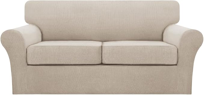 Turquoize 3 Piece Sofa Covers for 2 Cushion Couch Sofa Slipcover Soft Couch Cover for Dogs-Washable Sofa Furniture Covers with 2 Individual Cushion Covers, Feature Fabric (2 Cushion Sofa,Island Fossi)