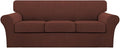 Turquoize 4 Piece Sofa Covers for 3 Cushion Couch Sofa Slipcover Soft Couch Cover for Dogs-Washable Sofa Furniture Cover with 3 Individual Cushion Covers (3 Cushion Sofa, Burnt Brick)