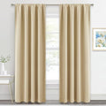 RYB HOME 2 Panels Doorway Curtains, Thermal Insulated Privacy Rod Pocket Easy Installation Drapes for Living Room Bedroom Dining Room, Width 34 by Length 80, Biscotti Beige