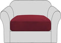 H.VERSAILTEX High Stretch Individual Seat Cushion Covers Sofa Slipcovers Couch Cushion Covers Sofa Covers Featuring Jacquard Textured Twill Fabric (1 Pack for 1 Cushion Chair, Burgundy Red, Small)