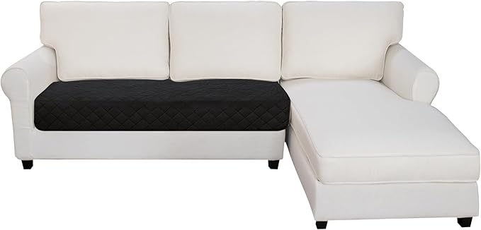 Easy-Going Sectional Couch Covers for Dogs L Shape Sofa Cover Reversible Sofa Slipcover Chaise Lounge Cover Furniture Protector Cover for Pets Dog Cat (30 x 50 inches, Black/Beige)