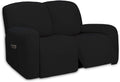 PureFit Super Stretch Loveseat Recliner Sofa Couch Cover with Pocket – 2 Seats Non Slip Soft Sofa Slipcover, Washable Reclining Furniture Protector for Kids, Pets (Recliner Loveseat, Black)