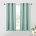 NICETOWN Aqua Blue Blackout Curtain Panels 48 inch Long Set of 2 for Bedroom, Thermal Insulated Grommet Top Light Blocking Draperies and Drapes for Basement (W34)