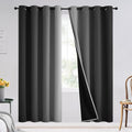 SimpleHome Black and Greyish White Blackout Curtains for Bedroom 72 Inches Long, Room Darkening Grommet Curtains for Living Room,Thermal Insulated Ombre Drapes,2 Panels, 52x72 inches Length