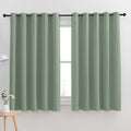 NICETOWN Thermal Insulated Greyish Green Blackout Curtains for Bedroom, Window Treatment Solid Grommet Room Darkening Drape Panels for Bedroom (Set of 2, 70 by 63 inches Long)