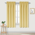 DWCN Blackout Curtains for Bedroom – Rod Pocket Thermal Insulated Noise Reducing Noise Reducing Drapes for Living Room, W 38 x L 63 Inch, 2 Panels, Light Yellow