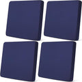 Newwiee Set of 4 Stretch Patio Cushion Covers Sofa Couch Seat Chair Slipcovers Cushion Cover Replacement Furniture Protector for Pets Washable(Navy Blue,Seat Cover,Solid)