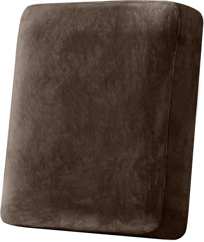 Couch Cover Stretch Velvet Sofa Cushion Cover 1-Piece - Elastic Washable Slipcover for Seat or Backrest, Couch Seat Covers for Sofas (Coffee)