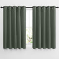 NICETOWN Bedroom Blackout Curtains for Kitchen Window - Window Treatment Thermal Insulated Solid Grommet Sound Reducing for Kitchen/Nursery, Dark Mallard, 2 Panels, W66 x L54