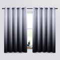 SimpleHome Gradient Color Ombre Room Darkening Curtains Blackout Black Thermal Insulated Grommet Panels Grommet Window Drapes for Living Room/Bedroom, Black,62x63 inches