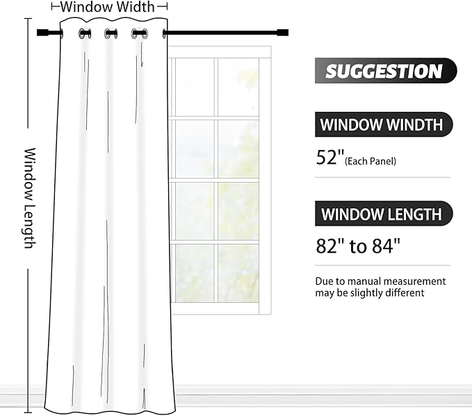 SimpleHome Ombre Room Darkening Curtains 84 inches Length for Bedroom,Grommet Gradient Light Blocking Black to White Gradient Window Curtain for Living Room,1 Panel, 52x84 inches