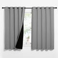 NICETOWN 100% Blackout Curtains with Black Liners, Thermal Insulated Full Blackout 2-Layer Lined Drapes, Energy Efficiency Window Draperies for Bedroom (Silver Grey, 2 Panels, 62-inch W by 63-inch L)