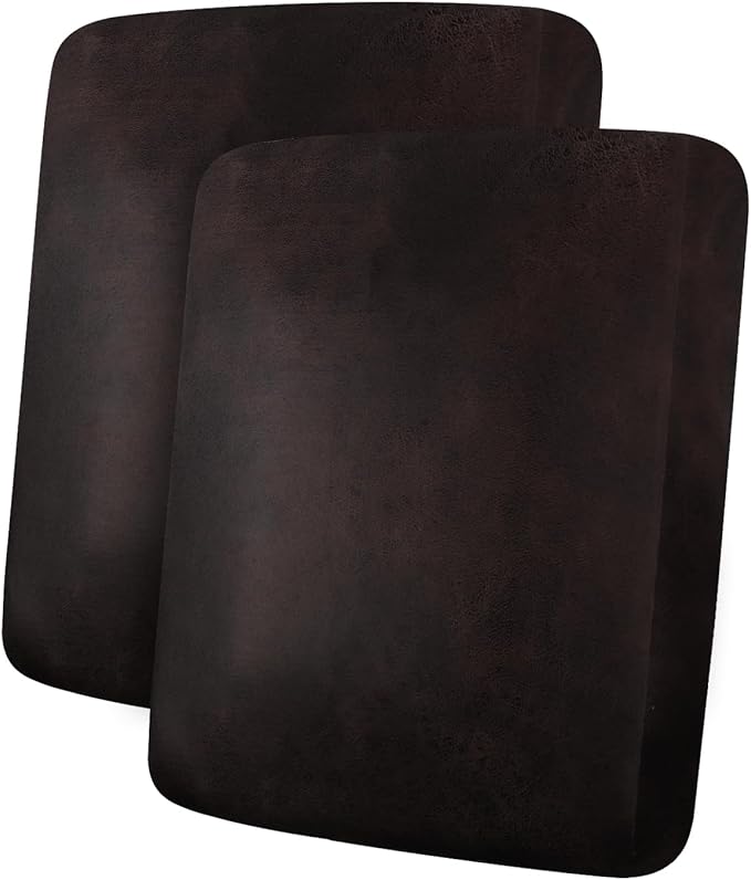 Leather Look Couch Cushion Covers Sofa Seat Slipcovers Sets Couches Furniture Protector for Sectional Armchair Loveseat Pets Kids Stretch Spandex Fabric (2 Cushion Sofa, Chocolate)