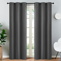 Yakamok 84 Inch Long Blackout Curtains for Bedroom, Thermal Insulated Room Darkening Curtains, Light Blocking Blackout Drapes for Living Room- 2 Panels,38x84 Inch, Charcoal Grey