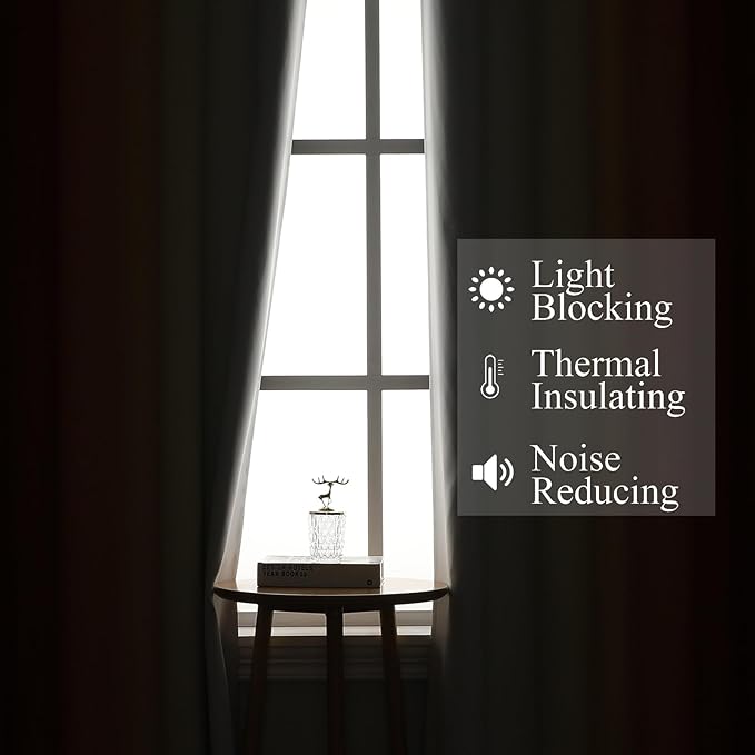 Estelar Textiler Burnt Orange and Greyish White Ombre Blackout Curtains 90 Inch Length for Living Room, Room Darkening Grommet Gradient Thermal Insulated Drapes for Bedroom,52Wx90L Inches (2 Panels)
