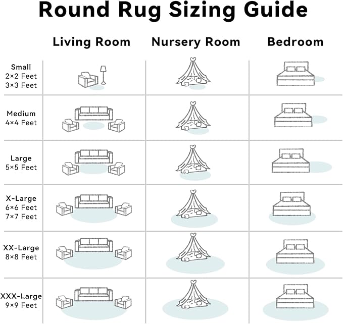 OLANLY White Round Rugs for Bedroom - Machine Washable, 9 ft Circle Area Rugs for Living Room, Soft and Fluffy Shaggy Carpet for Teen Girls and Boys, Nursery Rooms, Dorms, Home Decor Aesthetic