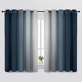 SimpleHome Ombre Room Darkening Curtains for Living Room, Light Blocking Gradient Navy Blue to Greyish White Thermal Insulated Grommet Window Curtains/Drapes for Bedroom, 2 Panels, 70x63 inches Length