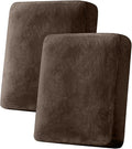 Couch Cover Stretch Velvet Sofa Cushion Cover 2-Piece - Elastic Washable Slipcover for Seat or Backrest, Couch Seat Covers for Sofas (Coffee)