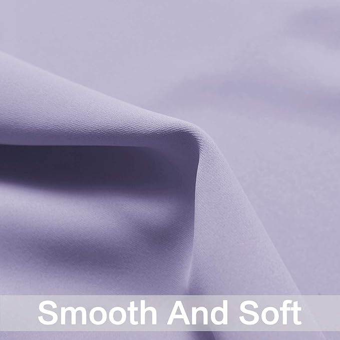 Yakamok 84 Inch Length Blackout Curtains for Bedroom, Thermal Insulated Room Darkening Grommet Top Window Drapes for Living Room,Lilac,42W x 84L,2 Panels