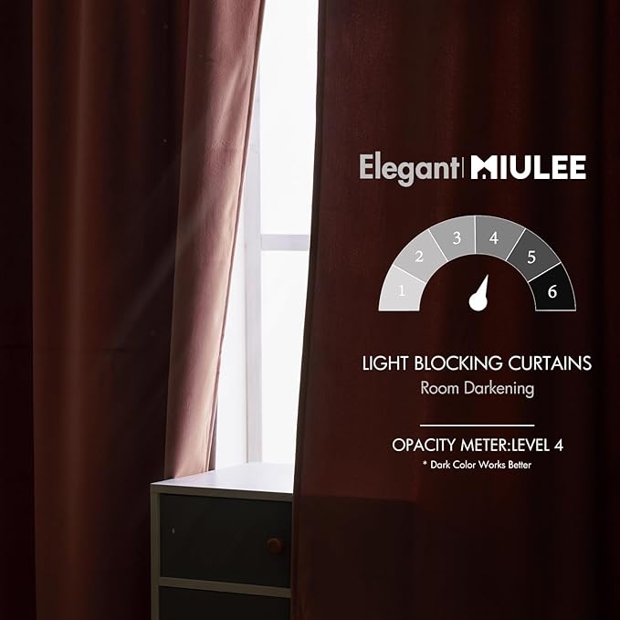 MIULEE Velvet Curtains 84 inches 2 Panels - Luxury Blackout Curtains for Bedroom Living Room Thermal Insulated Super Soft Window Drapes Rod Pocket & Back Tab, Dusty Rose Pink, W52 x L84 inches