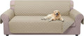 U-NICE HOME Large Sofa Cover Reversible Couch Cover for Dogs with Elastic Straps Water Resistant Furniture Protector for Pets Couch Cover for 4 Cushion Couch (Oversized Sofa, Sand/Beige)