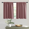 RYB HOME Short Dusty Pink Blackout Curtains for Small Bedroom Window, Insulating UV Blocking Drapes for Kitchen Cafe Basement Garage, Privacy Tiers for Bathroom Window, Width 42 by Length 36, Set of 2