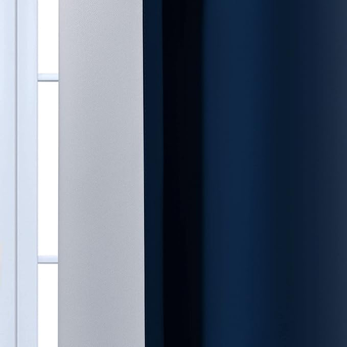 Yakamok Blue and Greyish White Ombre Curtains, Room Darkening Gradient Color Curtains for Bedroom, Light Blocking Thermal Insulated Window Drapes for Living Room(2 Panels, 42x72 Inch)