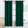 Yakamok Dark Green Blackout Curtains for Bedroom, Room Darkening Thermal Insulated Grommet Window Curtains, Light Blocking Blackout Drapes for Living Room, 38Wx72L inch,2 Panels