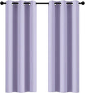 Yakamok Blackout Curtains Room Darkening Thermal Insulated Window Panels,Solid Grommet Top Drapes for Bedroom/Living Room(42Wx72L, Lilac, 2 Panels)