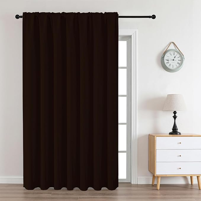 CUCRAF Chocolate Blackout Curtains Customize, Rod Pocket Room Darkening Curtain for Bedroom Living Room, Thermal Insulated Window Drapes 1 Panel (Custom Size, Color)