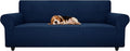 ZNSAYOTX Stretch Oversized Couch Cover Universal Sofa Covers for Living Room Dogs Pet Furniture Protector Spandex Extra Large Sofa Slipcovers with Anti Slip Foam Sticks (Navy Blue, XL Sofa)