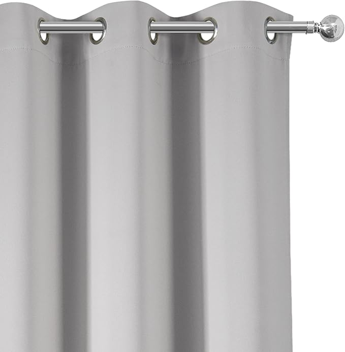 LEMOMO Blackout Curtains 42 x 84 inch/Light Grey Curtains Set of 2 Panels/Thermal Insulated Room Darkening Bedroom Curtains