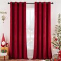 MIULEE Christmas Red Velvet Curtains Elegant Grommet Curtains Thermal Insulated Soundproof Room Darkening Curtains/Drapes for Classical Living Room Bedroom Decor 52 x 72 Inch Set of 2