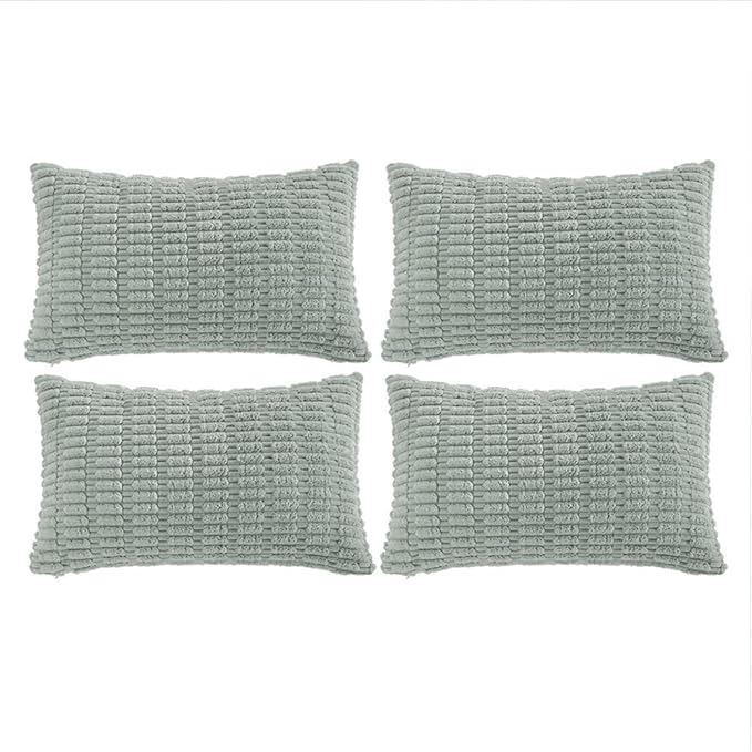 Fancy Homi 4 Packs Decorative Throw Pillow Covers for Living Room Couch Bed, Modern Farmhouse Boho Home Decor, Accent Cushion Case (12 x 24-Inch, Grey Blue)