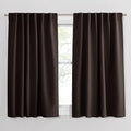 PONY DANCE Blackout Curtains Draperies - Window Treatments Thermal Insulated Back Tab/Rod Pocket Drapes for Small Window, W 52 by L 45 inch Per Panel, Brown, Set of 2 Pieces