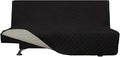 Easy-Going Futon Sofa Slipcover Reversible Sofa Cover Armless Cover Furniture Protector Couch Cover Water Resistant Pets, Kids, Children, Dog, Cat Black/Beige