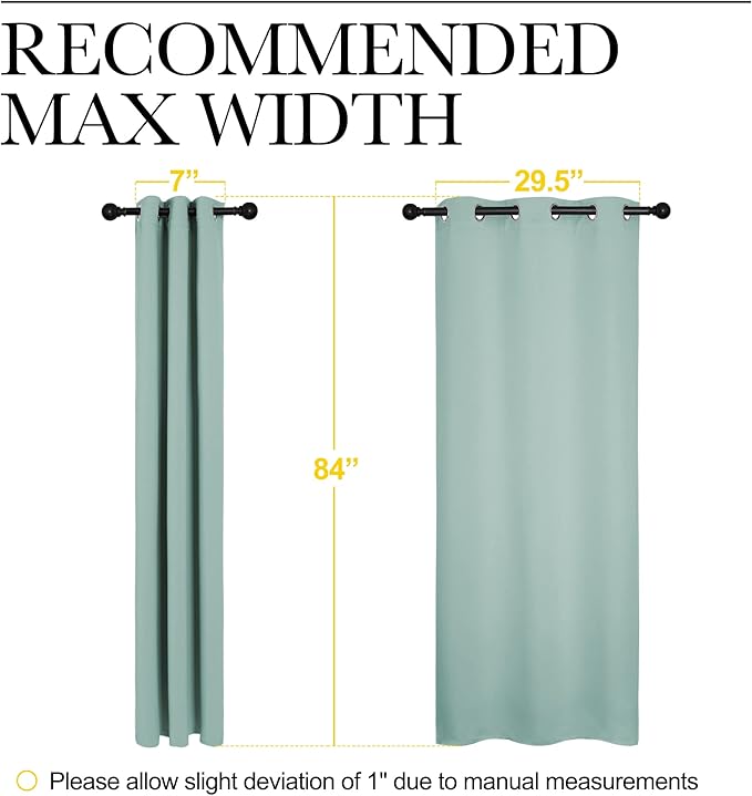 NICETOWN Window Curtain Panels, Thermal Curtains Insulated Solid Grommet Blackout Draperies/Drapes for Loft Window (Aqua, One Pair, 34 by 84-inch)