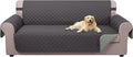 U-NICE HOME 4 Seater Sofa Cover 91 Inch Large Couch Covers for 4 Cushion Couch with Elastic Straps Water Resistant Furniture Protector Cover for Pets Cat (Sofa XX-Large, Dark Grey/Light Grey)
