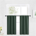 RYB HOME Blackout Cafe Curtains 30 inch Length, Short Light UV Heat Blocking Energy Saving Privacy Curtain Tiers for Basement Bathroom Kitchen Window, Width 29 by Length 30, Dark Green, 2 Panels