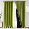 NICETOWN 100% Blackout Curtains for Windows, Pack of 2, 70" W x 108" L, Fresh Green, Super Heavy-Duty Black Lined Total Darkness Drapes for Bedroom, Privacy Assured Window Treatment for Patio