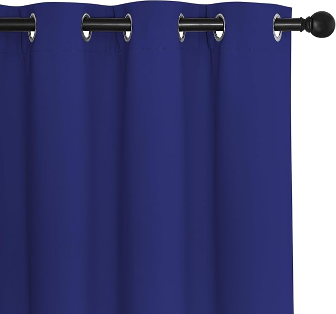 NICETOWN Navy Blue Room Darkening Curtains 108 inch Length - Grommet Thermal Blackout Window Treatments Sound Proof Room Divider Drapes for Bedroom/Living Room (2 Panels, W80 x L108)