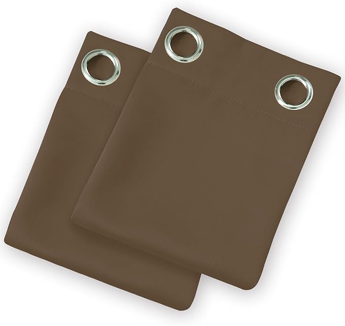 LEMOMO Brown Thermal Blackout Curtains/38 x 84 Inch/Set of 2 Panels Room Darkening Curtains for Bedroom