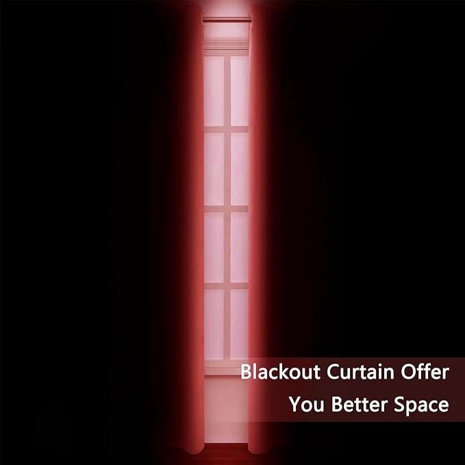 LEMOMO Blackout Curtains 52 x 90 Inch Long Bright Red Curtains Set of 2 Panels Room Darkening Curtains for Bedroom and Living Room