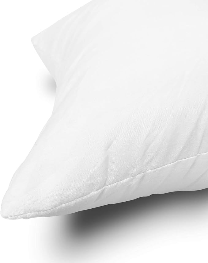 EDOW Throw Pillow Inserts, Set of 2 Lightweight Down Alternative Polyester Pillow, Couch Cushion, Sham Stuffer, Machine Washable. (White, 18x18)