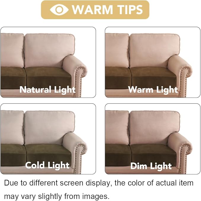 H.VERSAILTEX Velvet Stretch Couch Cushion Cover Plush Cushion Slipcover for Chair Loveseat Sofa Cushion Furniture Protector Seat Cushion Sofa Cover (2 Piece Medium Sofa Cushion Covers, Bronze Brown)