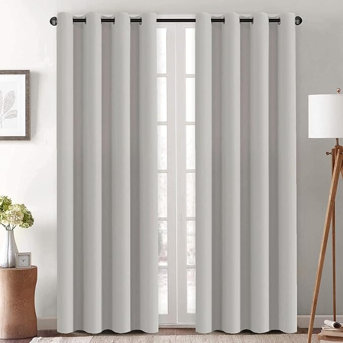 H.VERSAILTEX Blackout Curtain for Living Room Thermal Insulated Window Treatment Curtain Extra Long 84 inch Length Energy Saving Solid Grommet Top Blackout Drape, One Panel, Stone, 52" W x 120" L