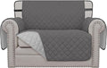 Easy-Going Reversible Chair Cover Washable Sofa Cover for Dogs Water Resistant Couch Slipcover Furniture Protector Cover with Adjustable Straps for Pets (Chair 30 in, Gray/Light Gray)