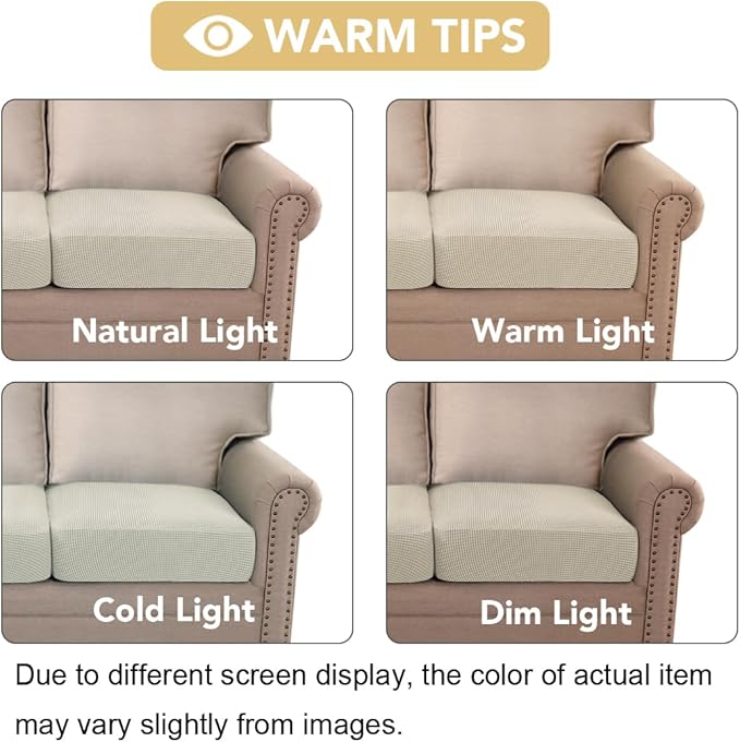 H.VERSAILTEX Stretch Couch Cushion Covers Individual Seat Sofa Chair Slipcovers Cushion Protector Cover Featuring Jacquard Textured Twill Fabric(1 Cushion Chair Cover, Island Fossi)