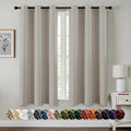MIULEE Natural Blackout Curtains for Bedroom Living Room 63 Inches Long 2 Panels, Thermal Insulated Room Darkening Drapes Solid Grommet Noise Reduction Light Blocking Window Treatments 40x63 Inch